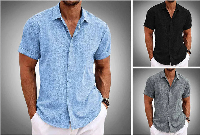 Cool  Loose Linen Short-sleeved shirt